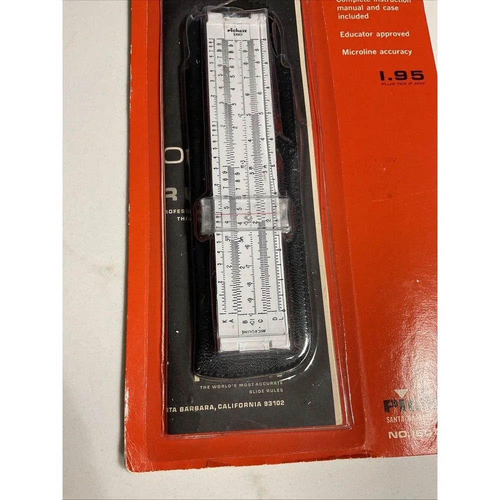 Vintage 2PC Pickett 160 Microline Plastic Slide Rule w/Case New In Orig Package